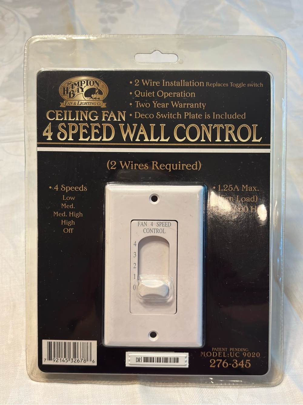 Hampton Bay UC9020 4 Speed Ceiling Fan Wall Control Switch 276-345 NOS